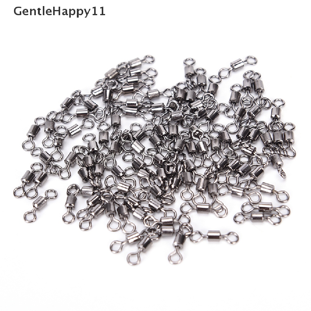 Gentlehappy New Hot 100PCS Fishing Barrel Bearing Rolling Swivel Solid Ring LB Lures Konektor 4ukuran id