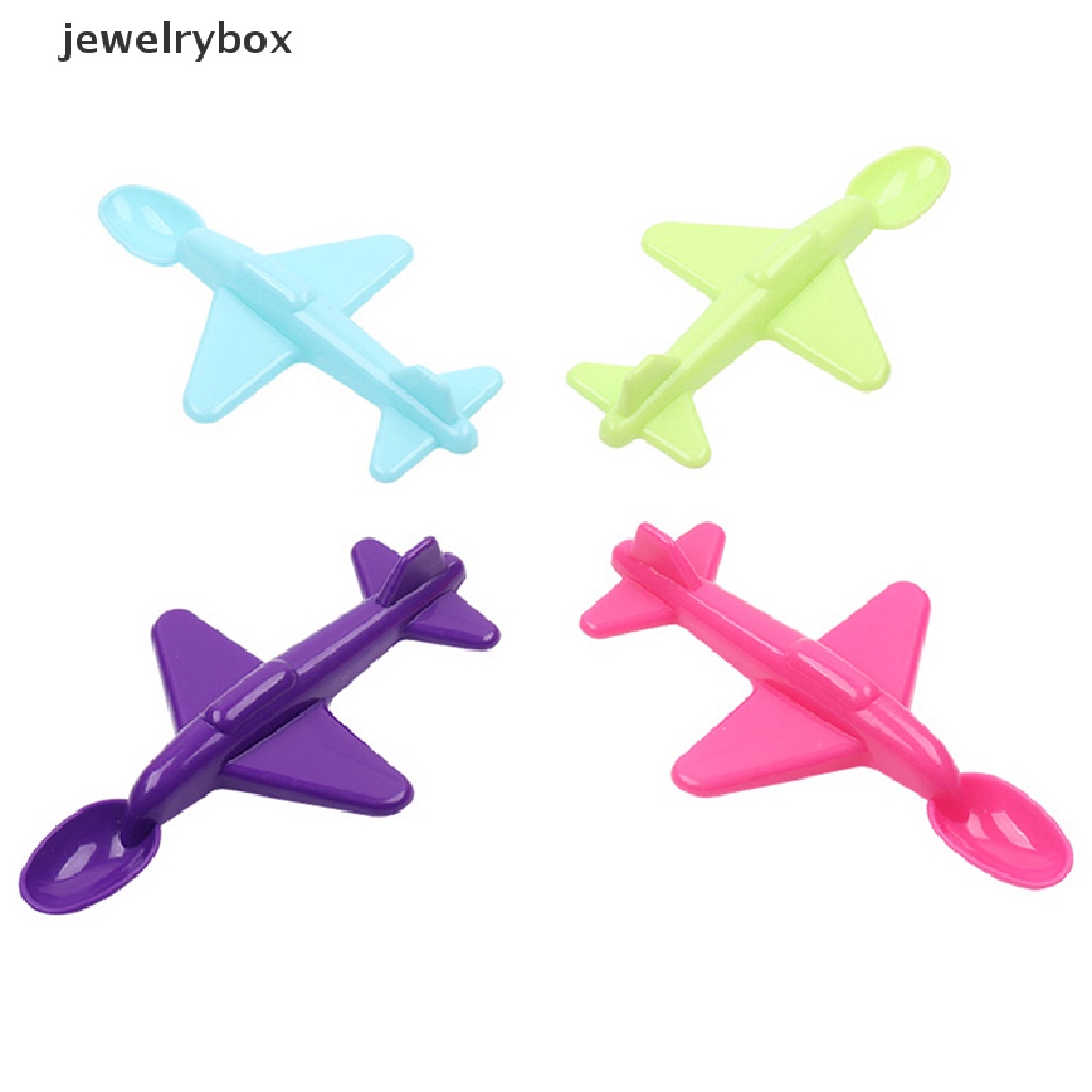 [jewelrybox] Fashion Sendok Pelatihan Bayi Bentuk Pesawat Gagang Panjang Anak Sendok Peralatan Makan Butik