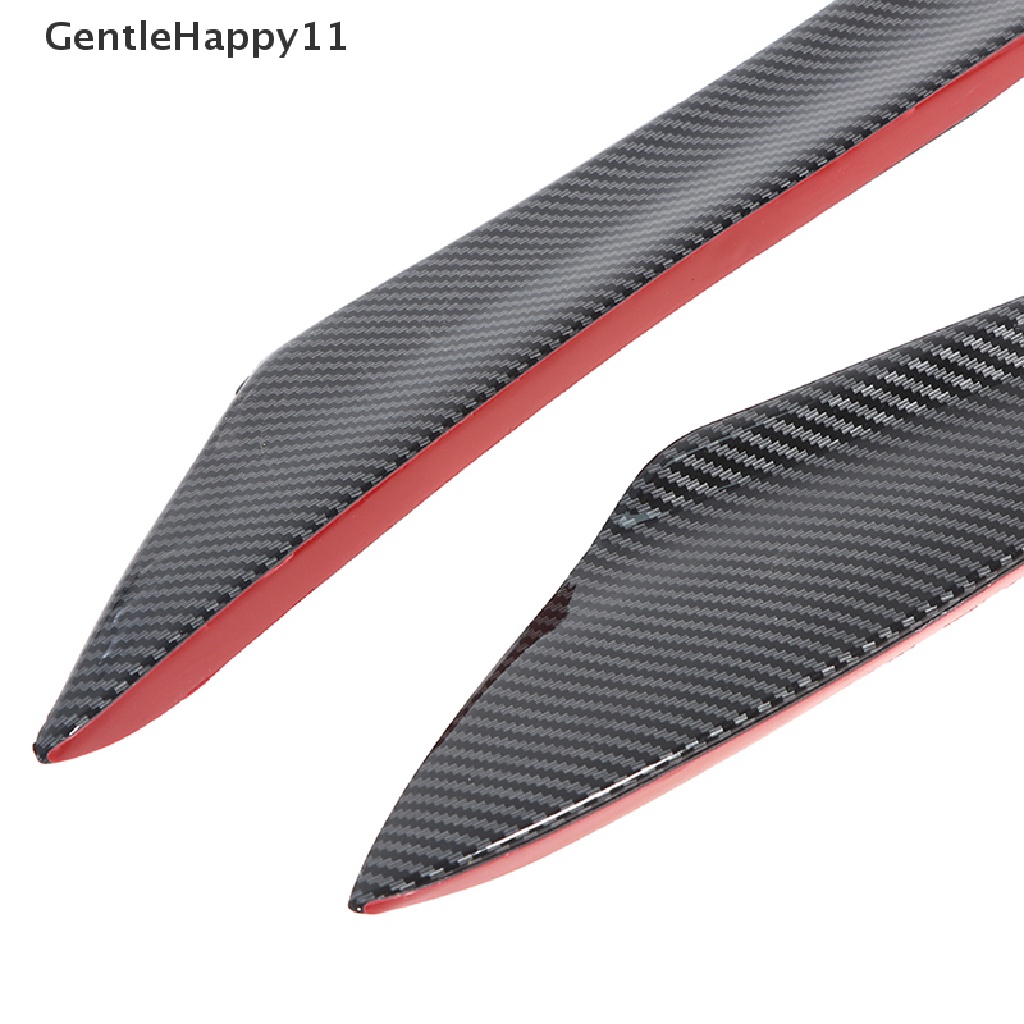 Gentlehappy 4Pcs Serat Karbon Mobil Bumper Fin Canard Splitter Diffuser Spoiler Air id