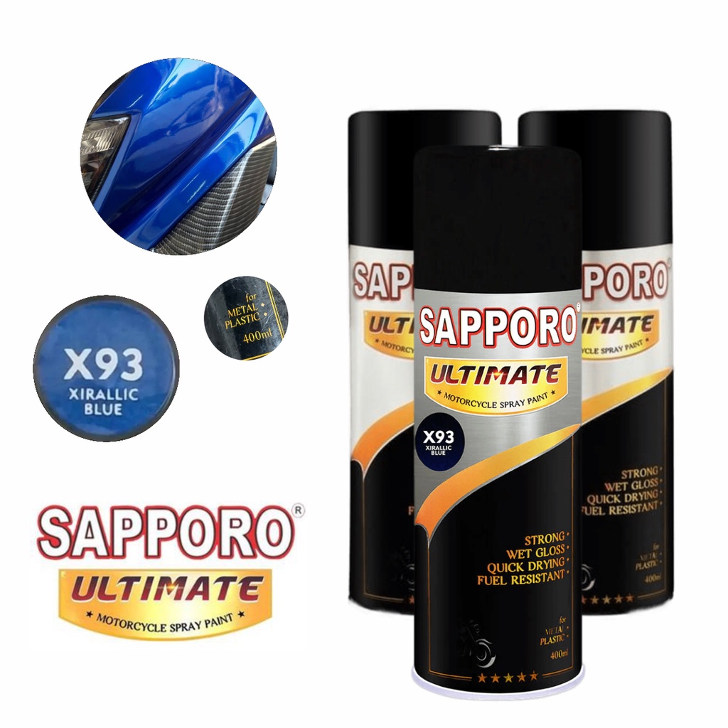 

Pilox Sapporo Ultimate Xirallic Blue X93 Cat Semprot Biru Pilok Metal Plastik Aerosol Spray