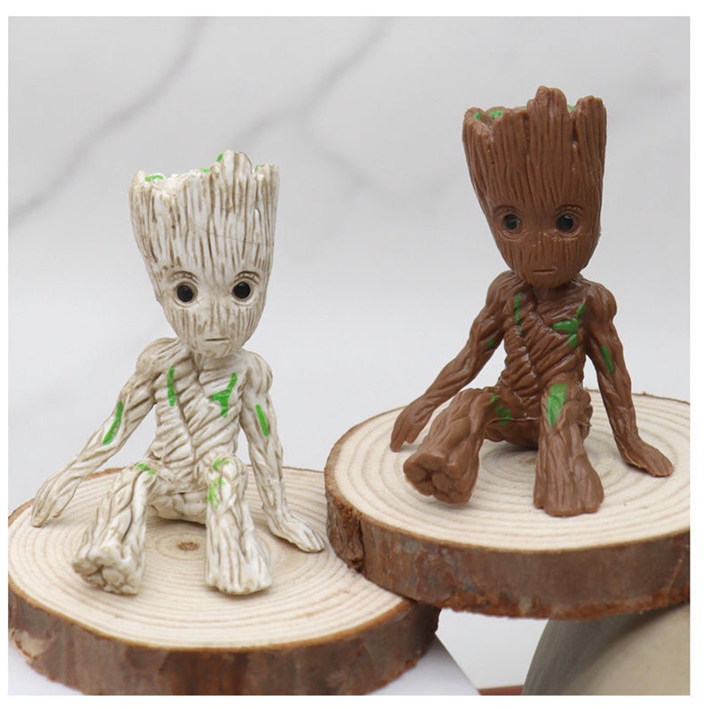 Patung MINI Avengers Groot 6CM Guardians of the Galaxy Treeman Anime Model Figura Dekorasi Mainan Anak Laki Laki Hadiah