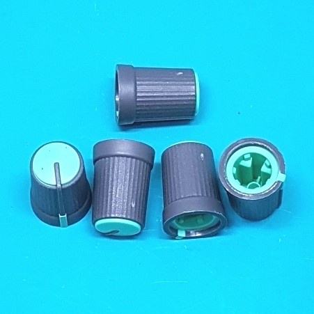 Knob Abu Hijau Potensio Type D Untuk Mixer Dan Audio Amplifier