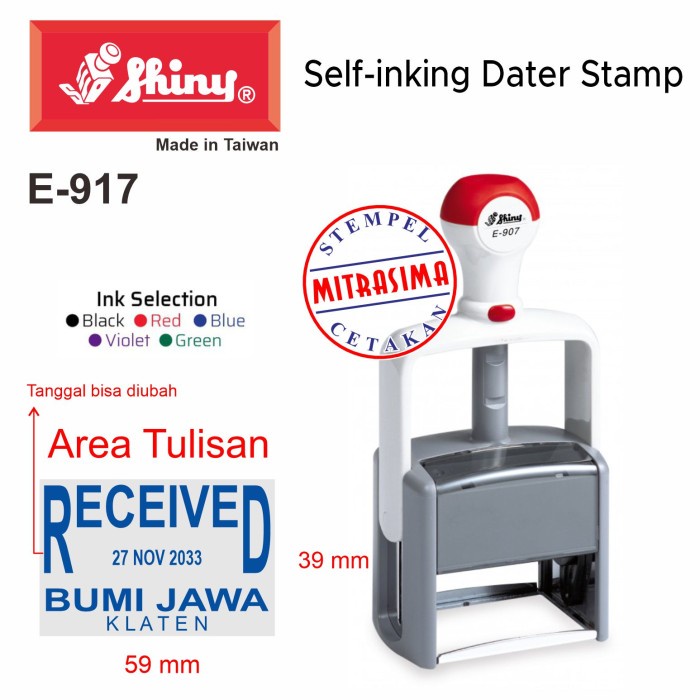

Stempel Shiny E-917 ( Shiny Essential persegi dengan tanggal E917 )