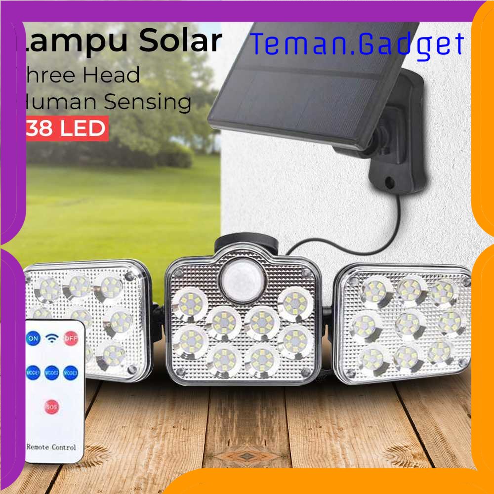 TG - LMP OOBEST Lampu Dinding Solar Double Sensor Three Head 138 LED Cool White - JD-2858A