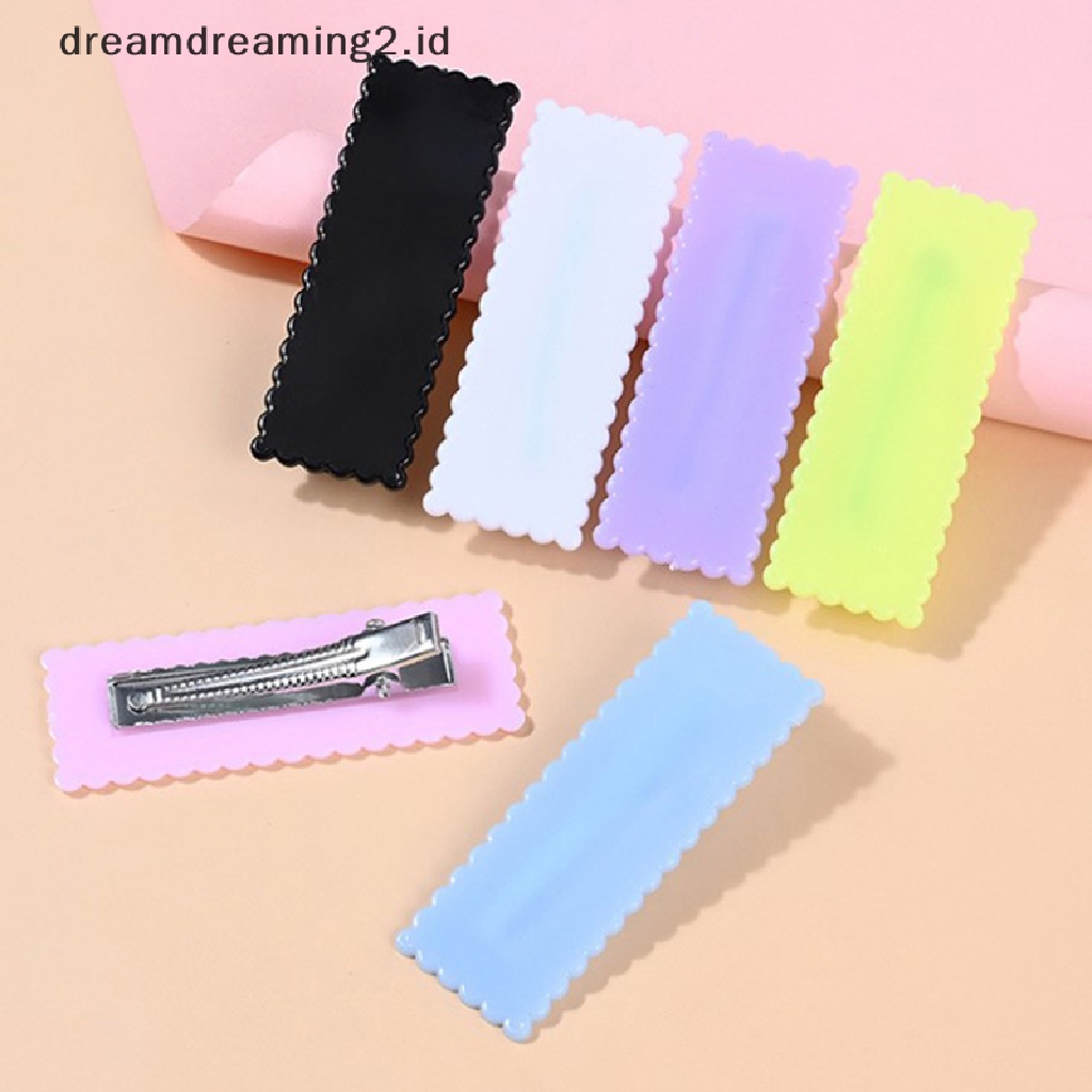 (dream) 10pcs Jepit Rambut Gelombang Tetesan Air Klip BB Persegi Panjang Hairclip Warna Macaron Untuk Membuat Perhiasan Diy Aksesoris Klip Rambut//