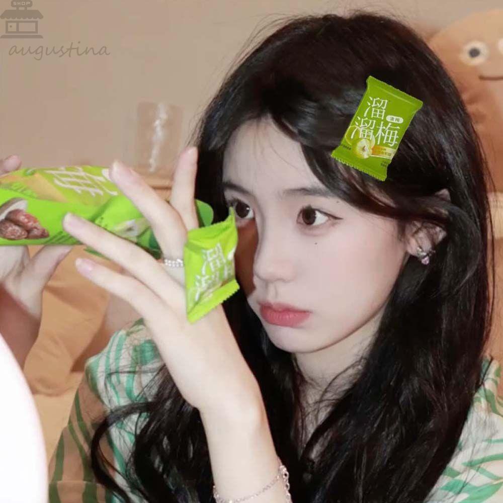 Agustinina Preserved Plum Hair Clips All-match Sweet Resin Desain Kartun Anak-Anak Duckbill Clip Korea Klip Samping