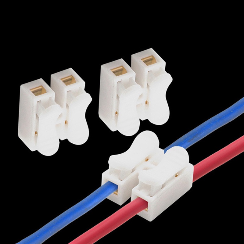 [lightoverflow2] 10pcs CH2 Quick Splice Lock Wire Connector Terminal Kabel Listrik Agar Mudah Penyambungan Aman Menjadi Kabel [ID]