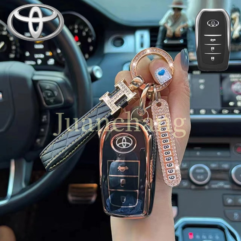 Casing Kunci Mobil TPU 3tombol Untuk Fob Shell Toyota Hilux Rogue Revo Innova Fortuner Harrier Camry Vellfire Alphard Ready Stock