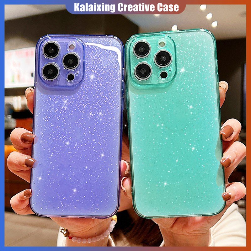 Soft Case Mengkilap Untuk iPhone 12Mini Xs Max XR 67 8 Plus Dengan Perlindungan Lensa Warna Neon Penutup Belakang