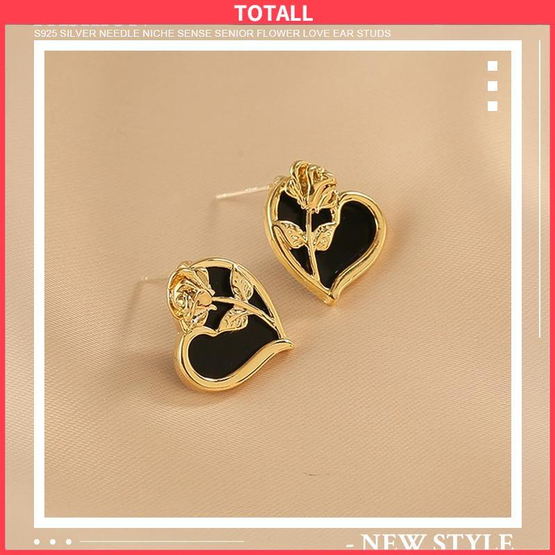 COD Anting S925 Korea anting bunga cinta  anting gaya Prancis untuk wanita-Totall