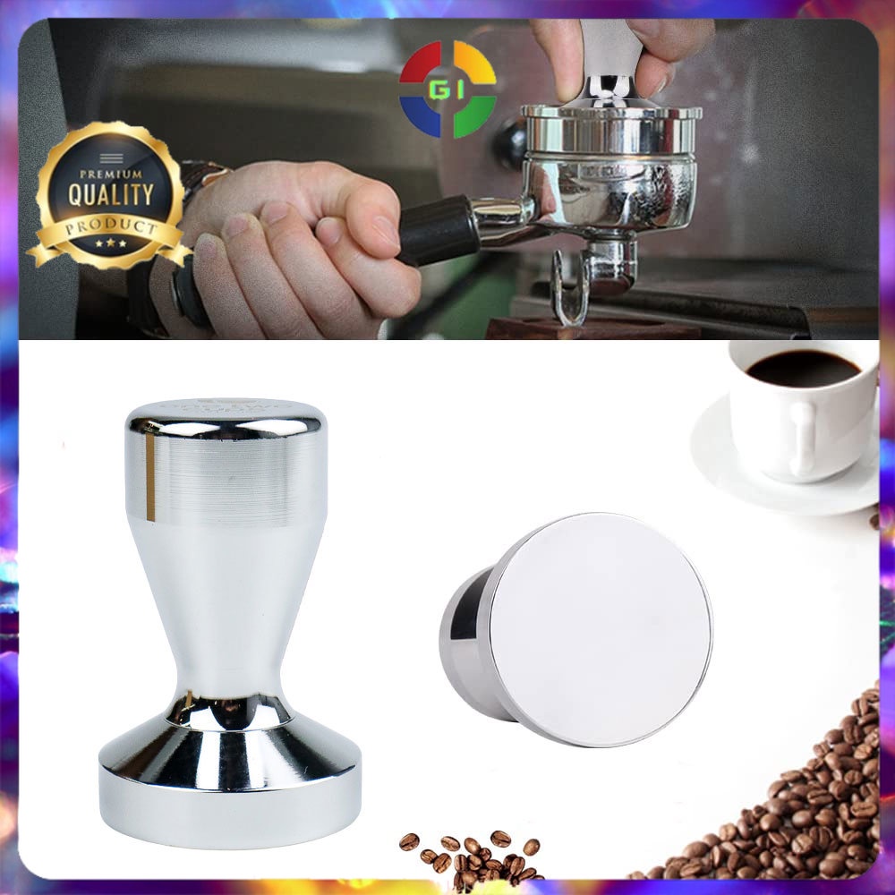 Tamper Kopi Espresso Flat Stainless Steel 51mm Silver