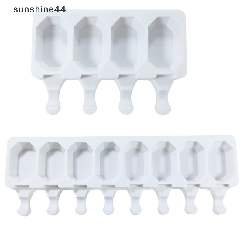 Sunshine Cetakan Silikon Es Krim4/8Lubang Untuk Popsicle Ice Cube Mould DIY Alat Baking ID