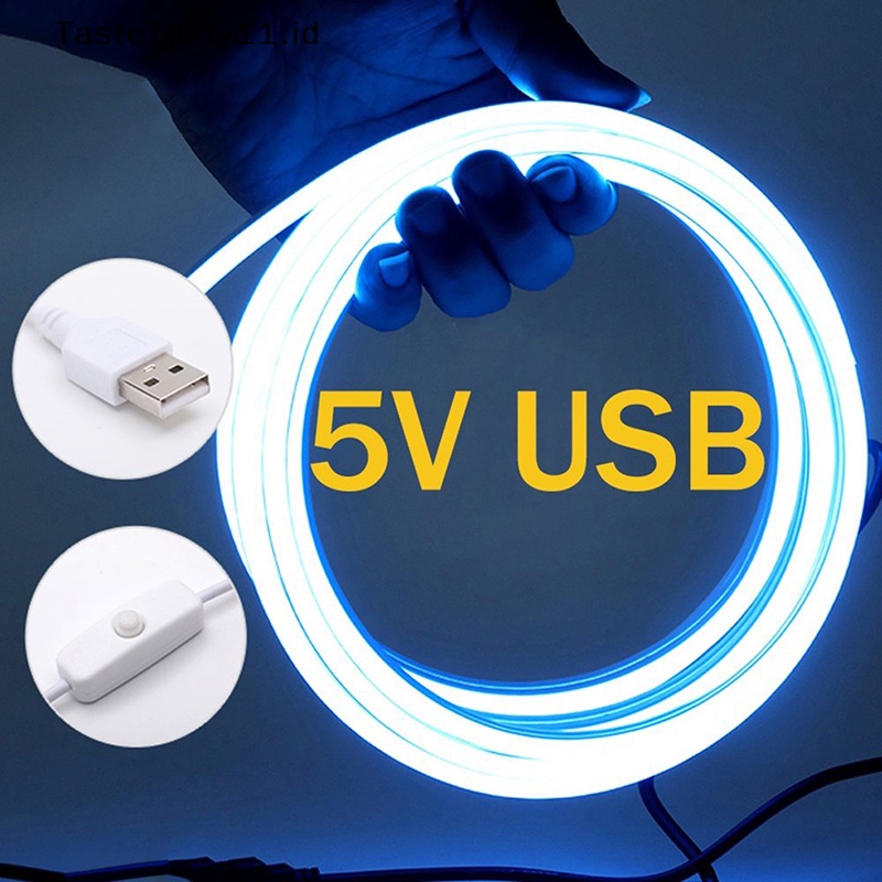 Tastetasty Lampu Neon USB DC 5V Fleksibel2835 120Leds/M Pita LED Strip Light Waterproof Neon Sign Light Rope Dengan Saklar.