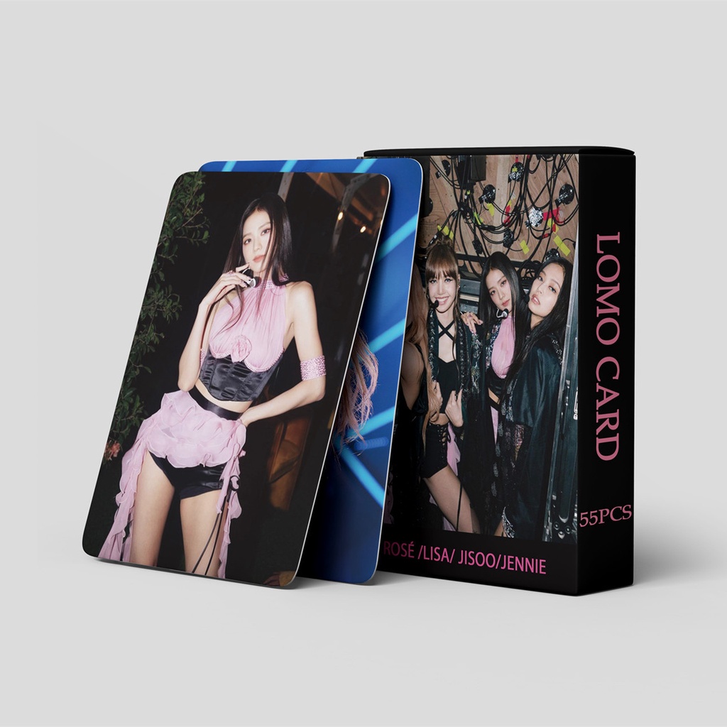 55pcs/box Hitam-PINK Coachella Photocard JENNIE JISOO ROSE LISA Lomo Kartu Blackpink Kpop Postcards Blackpink