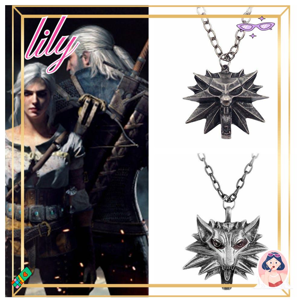 Lily Serigala Kepala Kalung Hadiah Fashion Rantai Kaitan Logam Liontin Gothic Hip Hop Cosplay