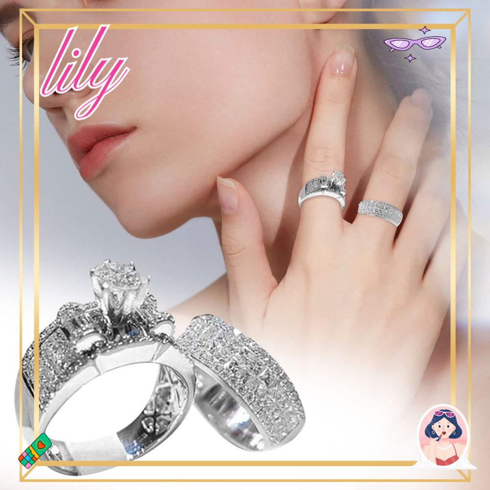 Lily Zirkon Cincin Baru Wanita Hadiah Fashion Pasangan Yang Serasi Rings