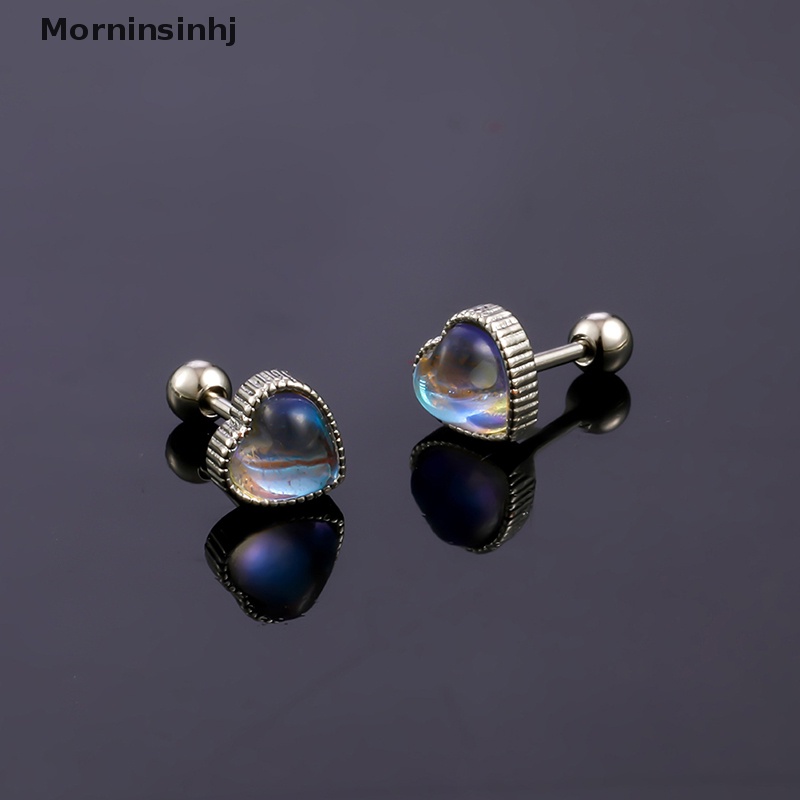 Mornin 1pasang Fashion Jantung Telinga Studs Anting Untuk Wanita Tulang Rawan Helix Telinga Tulang Kuku Manis Keren Telinga Perhiasan Hadiah id