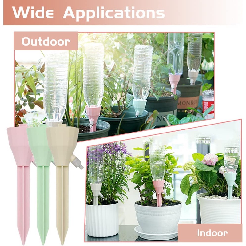 3warna Dripper Air Otomatis Tipe Plug-in Kreatif/Bunga Tanaman Plastik Sederhana Self Watering Indoor Garden Device