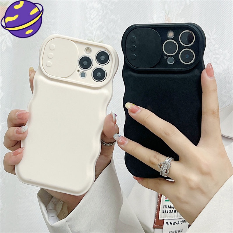 IPHONE Penutup Silikon Jendela Sliding Untuk Iphone14 13 12 11 Pro X XS Max XR 7 8 14 Plus Perlindungan Lensa Soft Case