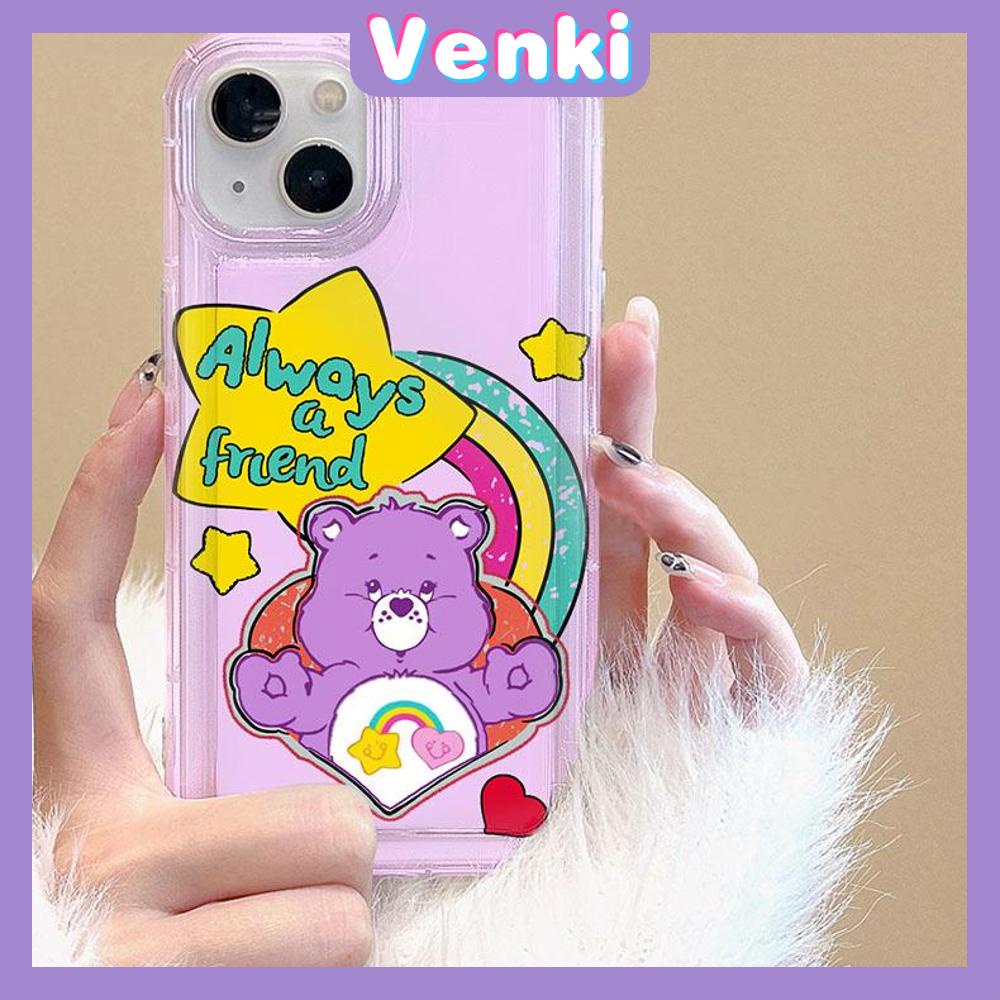 VENKI - For iPhone 11 iPhone Case Clear Case TPU Soft Case Airbag Shockproof Cute Cute Cartoon Bear Compatible with iPhone 14 13 Pro Max iPhone 12 Pro Max 11 7Plus 6Plus XR xs max