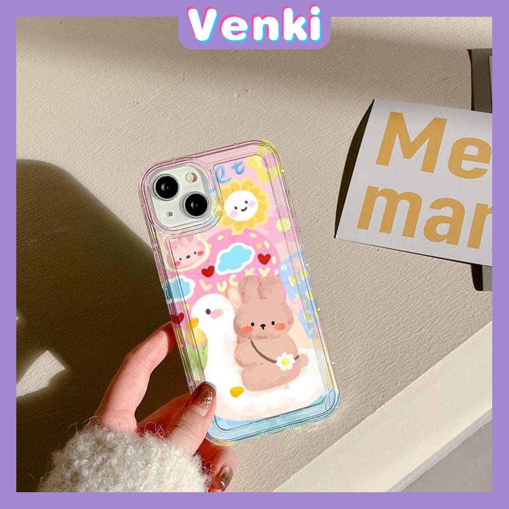 VENKI -For iPhone 11 iPhone Case Clear Case TPU Soft Case Airbag Shockproof Cute Oil Painting Bear Compatible with iPhone 14 13 Pro Max iPhone 12 Pro Max 11 7Plus 6Plus XR xs