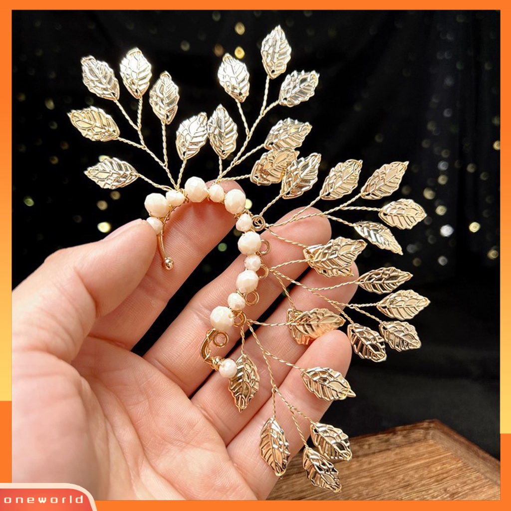 [EONE] 1pc Lady Earring Semua Pertandingan Desain Daun Indah Vintage Kokoh Berdandan Logam Non Piercing Klip Telinga Perhiasan Aksesori