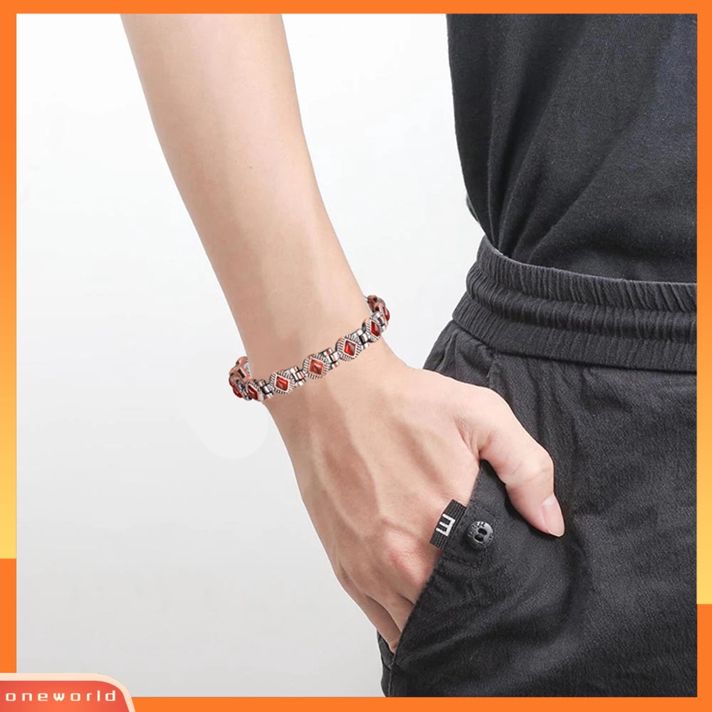 [EONE] Gelang Yoga Gaya Retro Buatan Turquoise Bentuk Belah Ketupat Electroplating Adjustable Hias Colorfast ic Therapy Energy Bracelet Perawatan Kesehatan