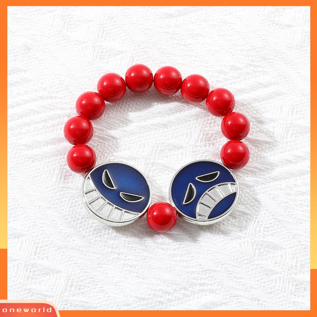 [EONE] Pria Gelang Tersenyum Menangis Wajah Pesona Manik-Manik Merah Elastis Keren Kepribadian Hadiah Adjustable Karakter Anime Cosplay Kalung Aksesoris Pakaian