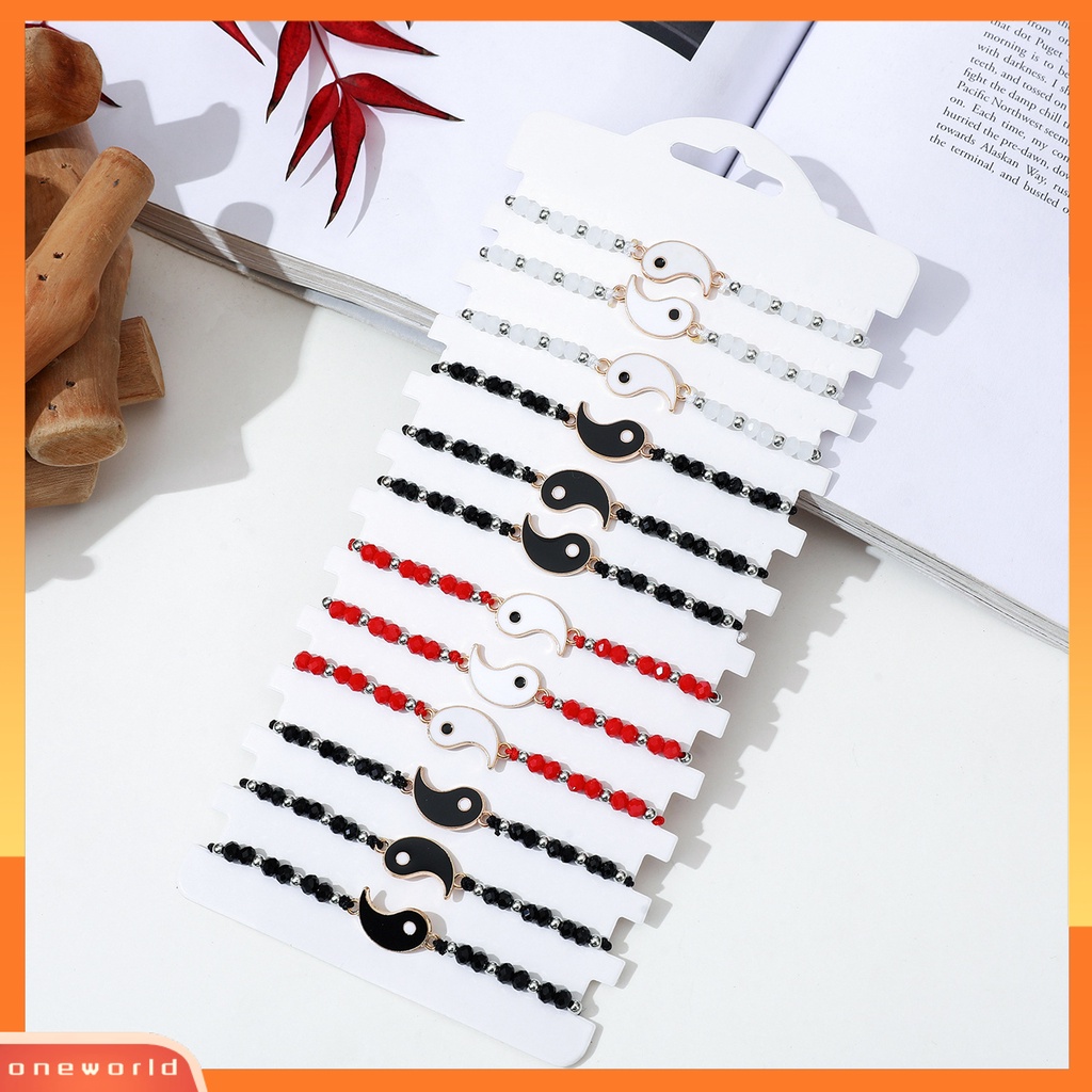 [EONE] 12pcs Gelang Anyaman Handmade Tenun Adjustable Eye-catching Gaya Tai Chi Hias Portable Wanita Pesona Braided Bracelets Aksesori Busana