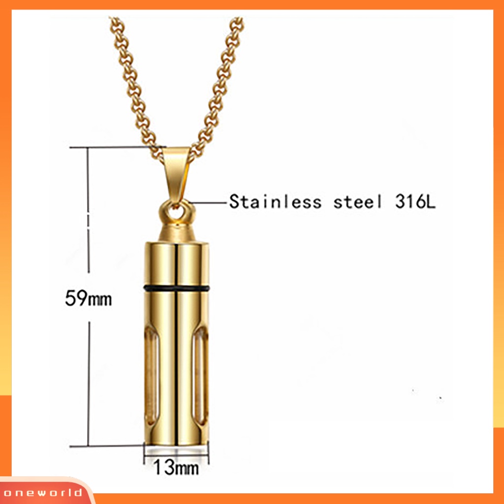 [EONE] Unisex Kalung Botol Parfum Dapat Dibuka Stainless Steel Ins Style Electroplating Necklace Fashion Jewelry