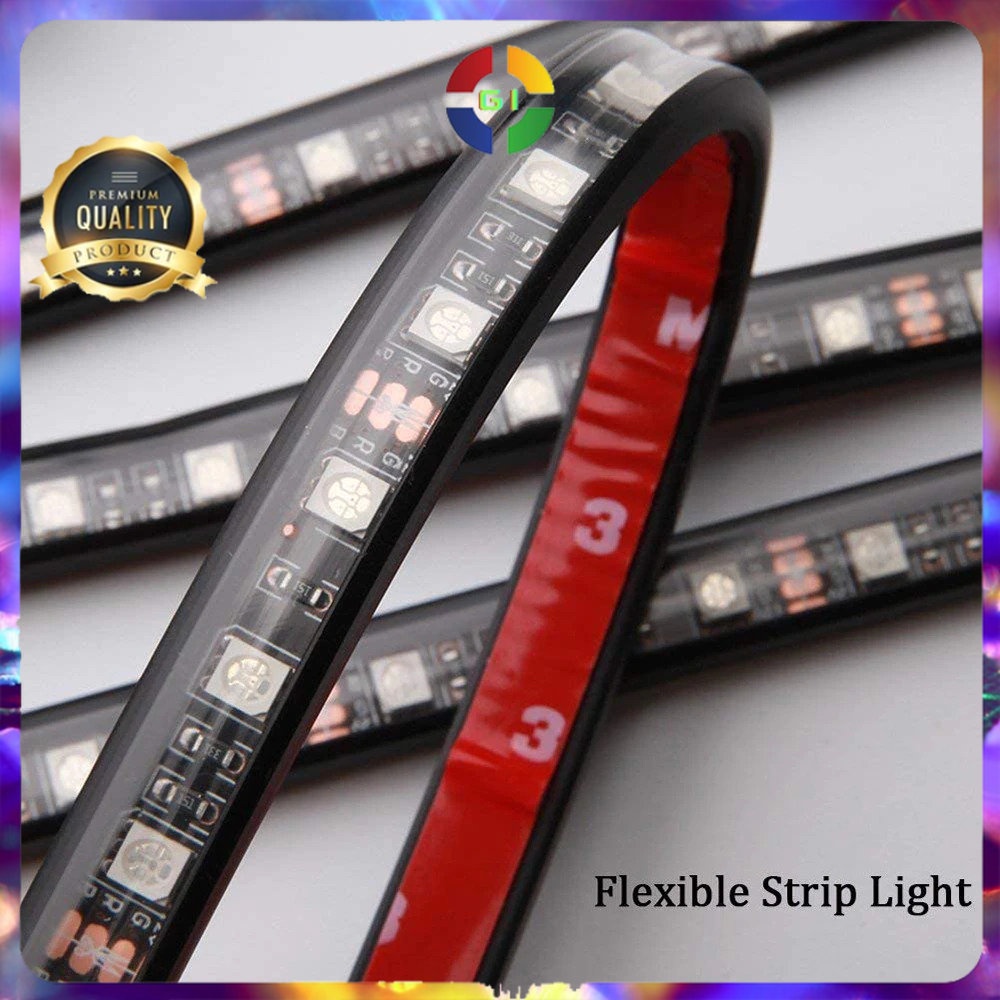 Lampu LED Strip Flexible RGB Car Foot Light 36 LED USB Plug Multi-Color