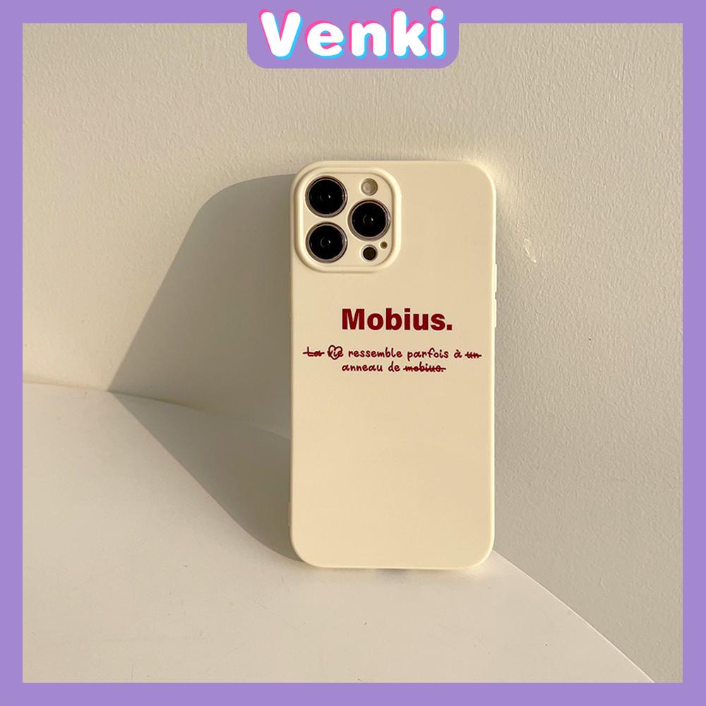 VENKI - For iPhone 11 iPhone Case Cream Glossy Soft Case TPU Shockproof Camera Cover Protection Simple Letters Compatible with iPhone 14 13 Pro max 12 Pro Max xr xs max 7 8Plus