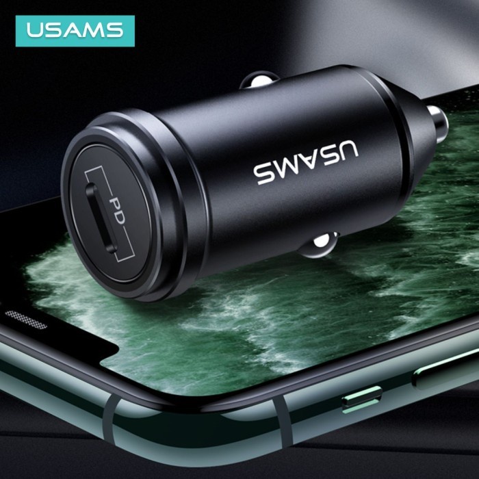 Usams C14 Adapter Car Charger Mobil Pd 3.0 18W Fast Charging Type C