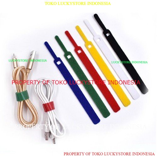 

Pengikat Kabel Penggulung Cable Velcro strap Klip Nylon Cable By LuckyStore Indonesia