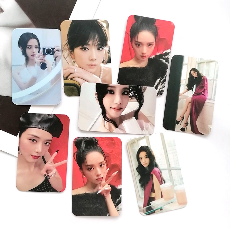 8pcs/set JISOO FLOWER ME Stage Balik Photocards BLACK-PINK Kartu Lomo Blackpink Kpop Postcards Collection Blackpink