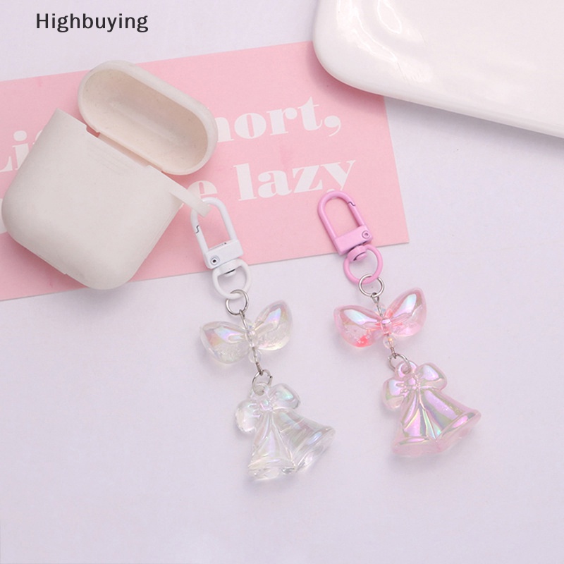 Hbid Acrylic Luminous Bell Gantungan Kunci Mobil Warna Gelembung Ikatan Simpul Aksesoris Penutup Headphone Liontin Segar Sederhana Dekorasi Hadiah Glory