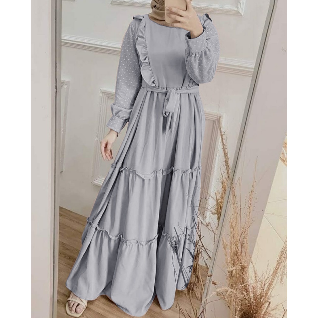Lupi Maxy Dress Gamis Muslim Casual OOTD Fashion Wanita BJ