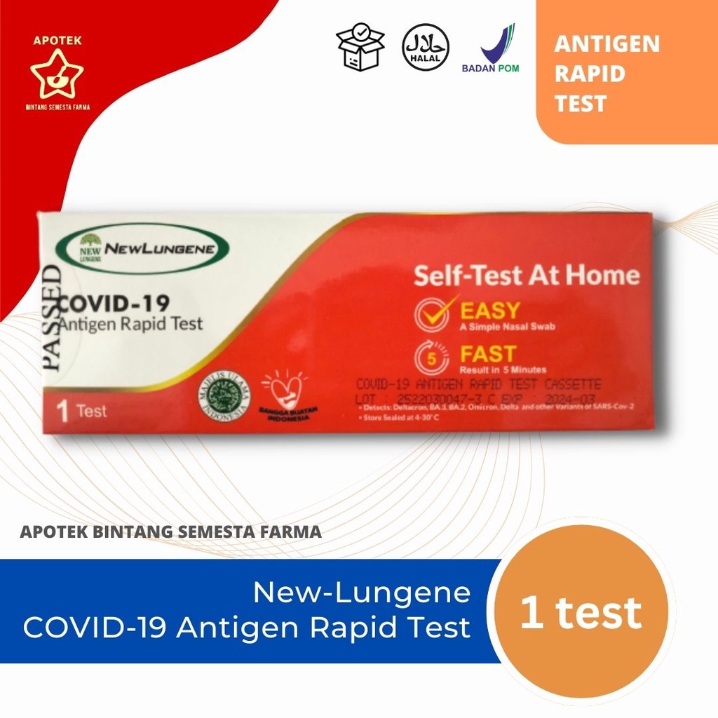 NEW LUNGENE MERAH ANTIGEN RAPID TEST COVID19 UJI MANDIRI 1 TEST  - MERAH