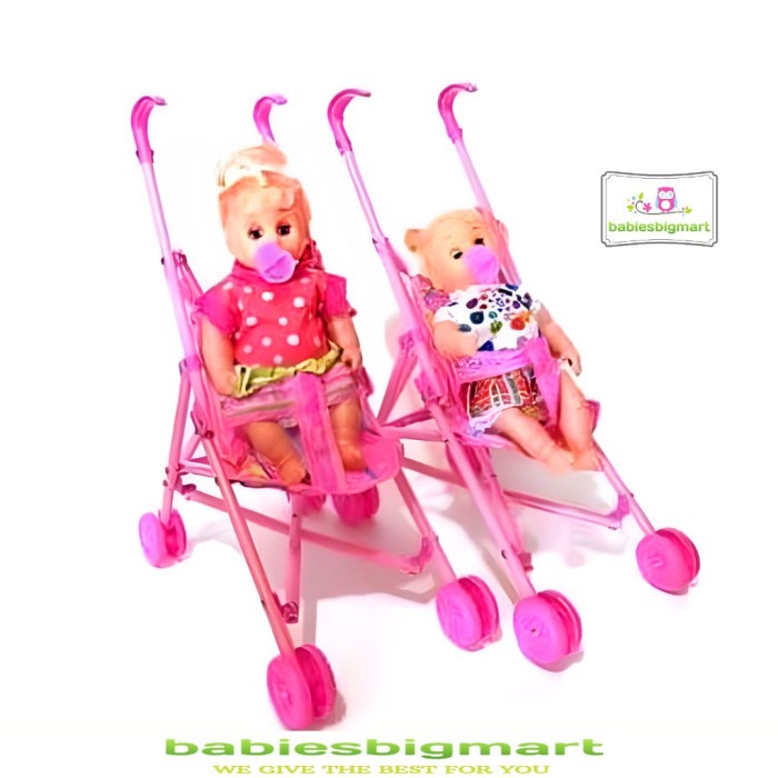 Mainan Anak Stroller Boneka Bunyi Dot PR 17281 Kantong Opp Kereta Dorong New