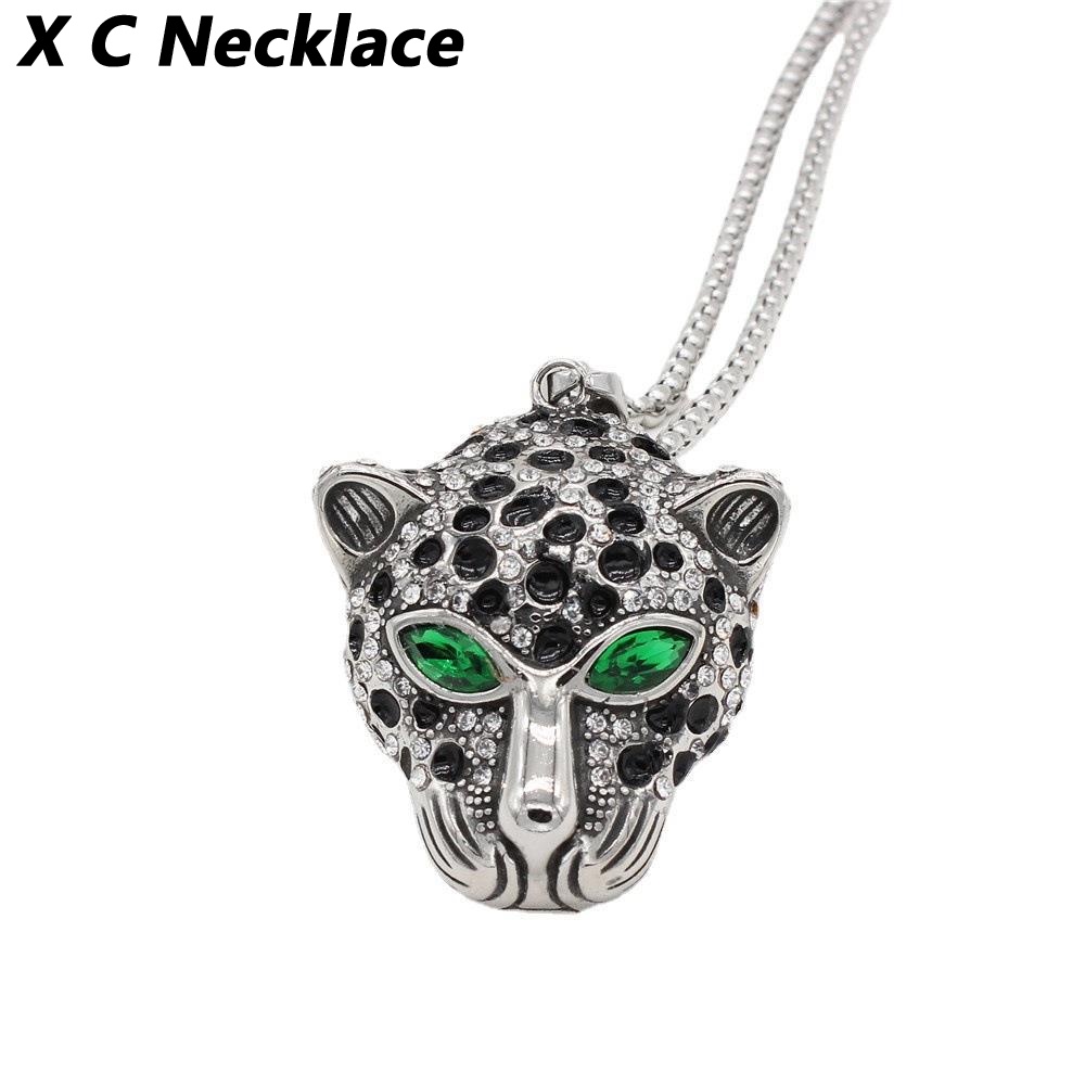 [X C Kalung] Mode Baru Pribadi Vintage Kepala Macan Leopard Kepala Pria Hip Hop Baja Titanium Liontin Kalung Wanita Kalung Hadiah