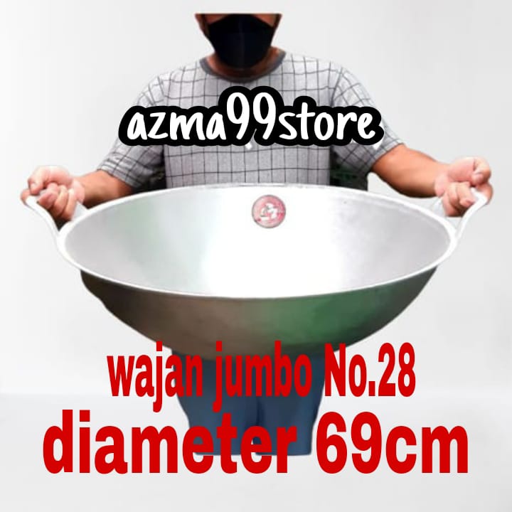 wokpan jumbo wajan kuali katel besar alat penggorengan bahan besi cor Tebal No.28 ( diameter 69cm )