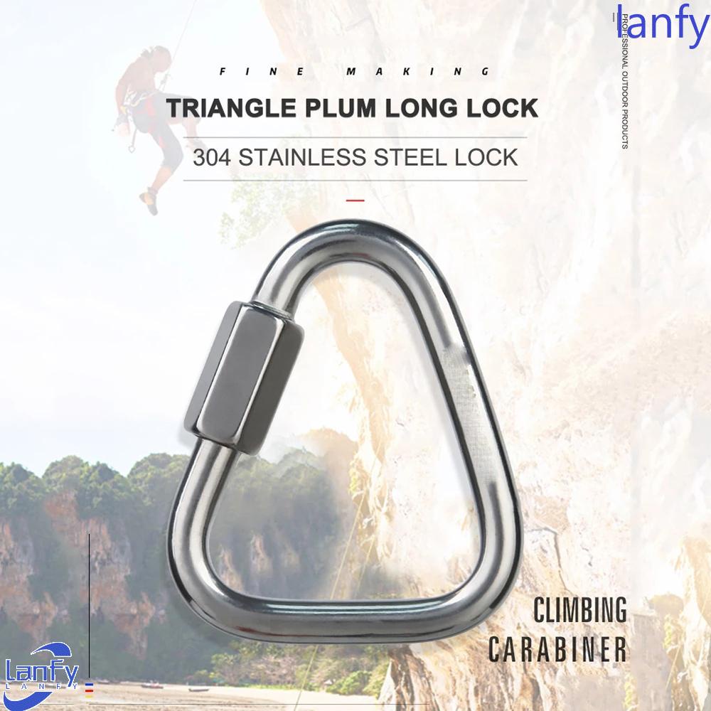 Lanfy Pengaman Sambungan Kunci Lock Gesper Metalik304Stainless Steel Snap Clip Hook Buckle Climbing Buckle