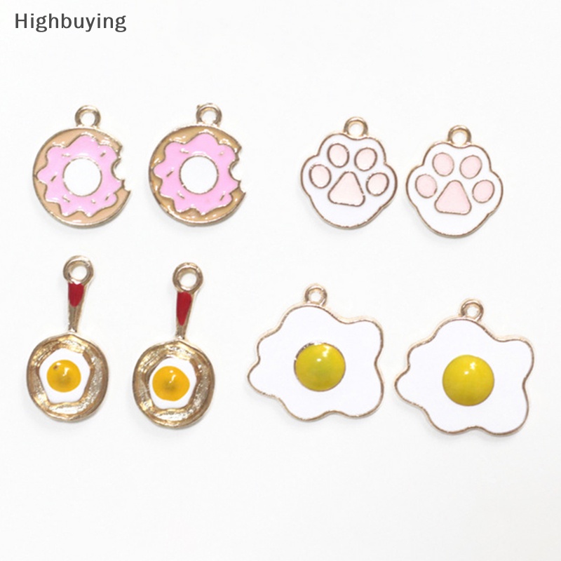 Hbid 10pcs/lot Liontin Zinc Alloy Enamel Ch Cute Pink Paw Ch Untuk Perhiasan DIY Glory