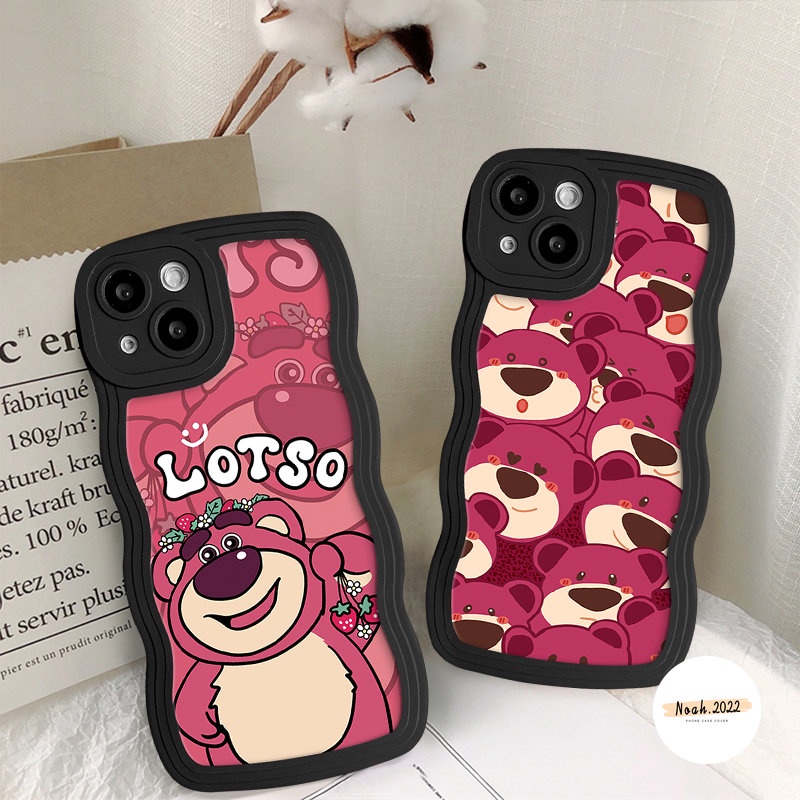 Soft Tpu Case Untuk Infinix Hot 11s NFC 12 11 9 10 Main Smart 6 5 4 Plus Hot20 12i 10 9 11s 10s 10Lite 20s 8 12 Pro Note 12 10 Pro Kartun Cute Manyo Strawberry Bear Wavy Sarung Tepi