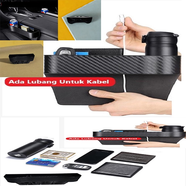 Organizer Rak Botol Jepit Jok Mobil Console Box Tempat Penyimpanan Barang Tempat Minum Selip Jok Mob