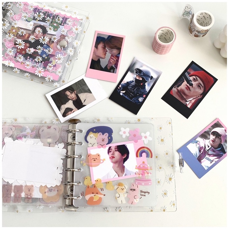 

6 Ring Binder Motif Bunga Bentuk Kotak Kusus KPOP Journal [thehanscorner] 2