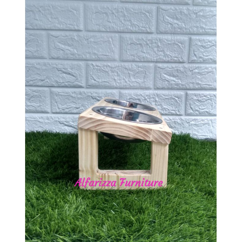 HidroAquatic - Tempat makan kucing kayu