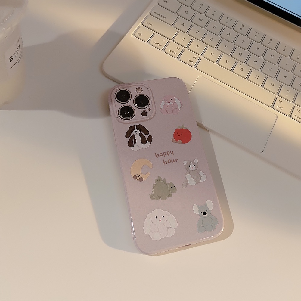 IPHONE Ins Casing Silikon Kartun Anjing Lucu Untuk Iphone14 11 12 13 PRO MAX Casing Cover Pelindung AT0271