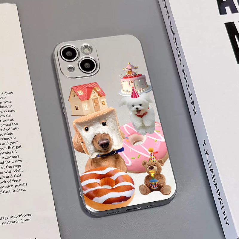 IPHONE Soft Phone Case Kompatibel Untuk Iphone11 14 13 12 Pro XS Max Casing Kucing Lucu XR X8+76S Plus Mini Electroplate TPU Silikon Shockproof Cover