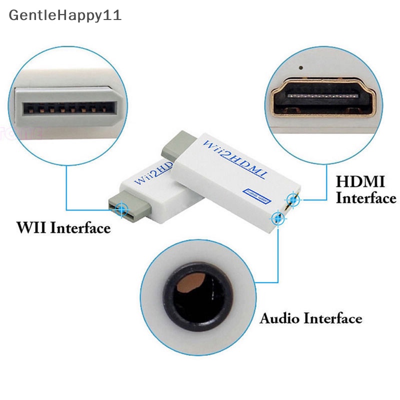 Gentlehappy Konektor Adapter Converter HD Wii To HDMI 1080P/720P Upscaling Dengan id 3.5MM